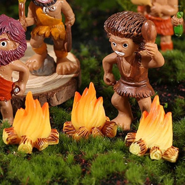 Décorations de jardin ornements de feu modèle halloween miniatures résine fausse fête de camp de camping favorites Favors de la décoration de micro-maison