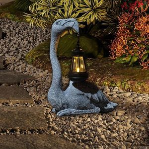 Tuindecoratie Flamingo-ornament met zonne-licht Tuingeschenken Beeldjes voor buiten Huis Balkon buiten