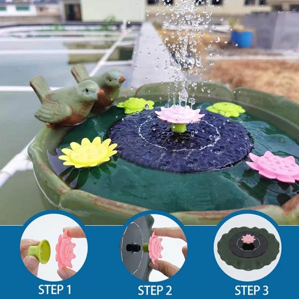 Décorations de jardin Float Fountain Lotus Leaf 6 Spray Spray Shaps START rapide Portable Decoration Durable Decorative Solar