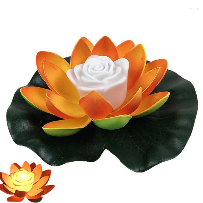 Garden Decorations Floating Lotus Lights LED Waterproof Night Light For Pond And Battery-Operated