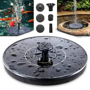 Tuindecoraties zwevende zonnefontein waterval zwembad vijver vogelbad aangedreven waterpomp tuin decor met 6nozzlesgarden