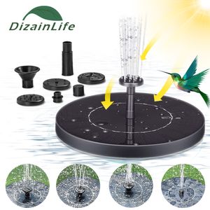 Décorations de jardin Flottant Solaire Fontaine Cascade Piscine Étang Oiseau Bain Panneau Alimenté Pompe À Eau Décoration 230607