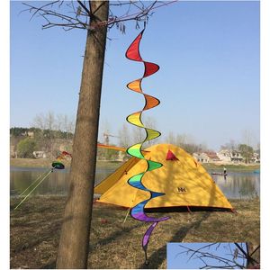 Tuindecoraties opvouwbare regenboog spiraalvormige windmolen windsock wind spinner cam tent in stock druppel levering huis patio gazon otmxa