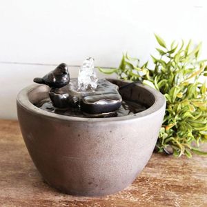 Décorations de jardin pour la maison Bronze Bronze sur la feuille à eau intérieure Fountaine avec pompe