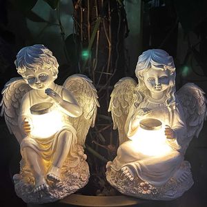 Décorations de jardin Statues de jardin Ange Lumière solaire Extérieur Balcon Lumières Décoration Étanche pour Jardin Clôture Pelouse Paysage Lampe Piquet L230715