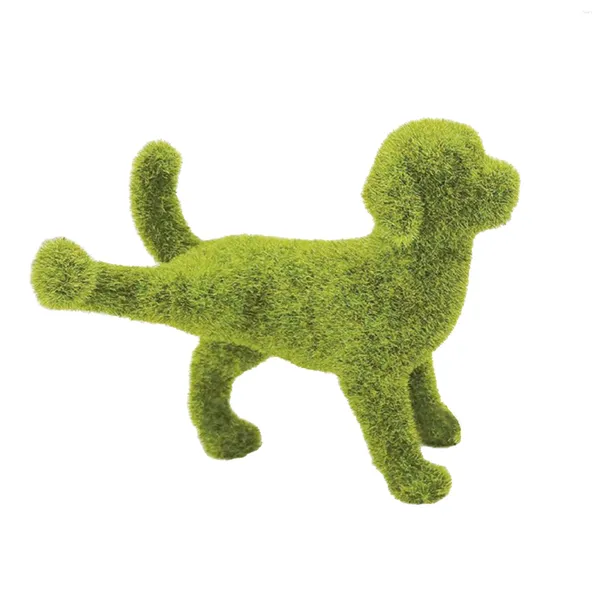 Décorations de jardin cadeau figurine chien statue cour bureau artificiel flou intérieur extérieur pelouse bureau simulation flocage ornement décor à la maison