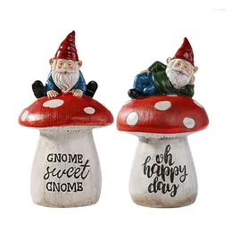 Décorations de jardin gnome statue extérieure décor mini champurine mignonne figurine drôle sur les gnomes de fées miniatures