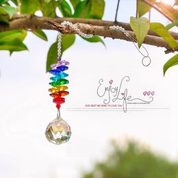 Décorations de jardin H D Chakra Crystal Suncatcher Lustre Boule Prismes Pendentif Rainbow Maker Fenêtre Suspendue Ornement Maison De Mariage Décor 230422