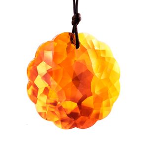 Décorations de jardin H D Orange Mandala Goutte Suspendue Cristaux Lustre Prismes Feng Shui Ornement Rainbow Maker Fenêtre Suncatchers Décor 45mm 230822