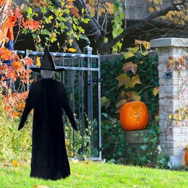 Décorations de jardin Décoration de sorcières lumineuses d'Halloween avec piquets extérieur tenant les mains criant capteur activé par le son