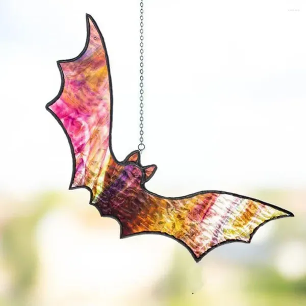 Décorations de jardin Halloween Spooky colored Bat Pendant Party Decoration Wall Window Horror Hanging Home Acrylique Suncatcher accessoires OU S1R7