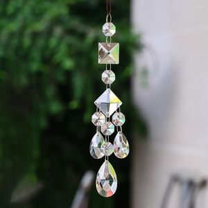 Décorations de jardin Tissage à la main Étincelant Suncatcher Dangle Octogone Entretoise Perle Ange Larme Cristal Pendentif Prisme Verre Fée Décor Suspendu