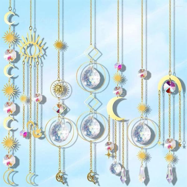 Décorations de jardin suspendus cristal prisme balles pendentif arc-en-ciel de la fenêtre du receveur de soleil de la maison de décoration de décoration