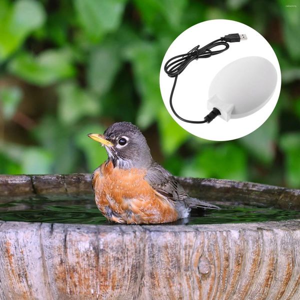 Décorations de jardin Chauffages USB Bain d'oiseau Animal de compagnie Chauffé Poulet Abreuvoir Outil Température constante Abs Étang