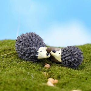 Décorations de jardin hérisson maman et fils dessin animé Mini animaux ornement Miniatures paysage décor RH2505