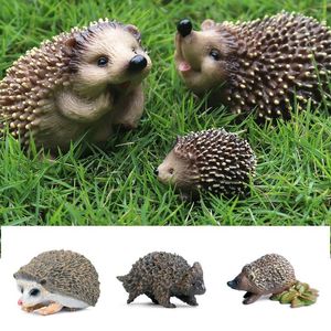 Tuindecoraties Hedgehogs Animal Outdoor Ornamenten Decor Standbeeld Decoratieve dieren Figurines voor huis Patio Lawn schattige ambachten diy