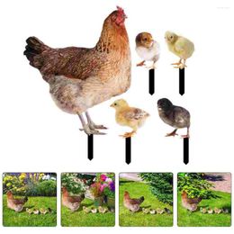 Décorations de jardin Hen Chick Ground Plug Decoration Poulet Plexe Numéro
