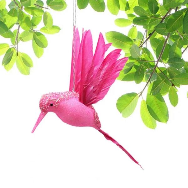 Décorations de jardin Colibri Oiseaux artificiels Mousse Simulation animale Modèle de plume Pigeon Oiseau Forme Pendentif d'arbre de Noël
