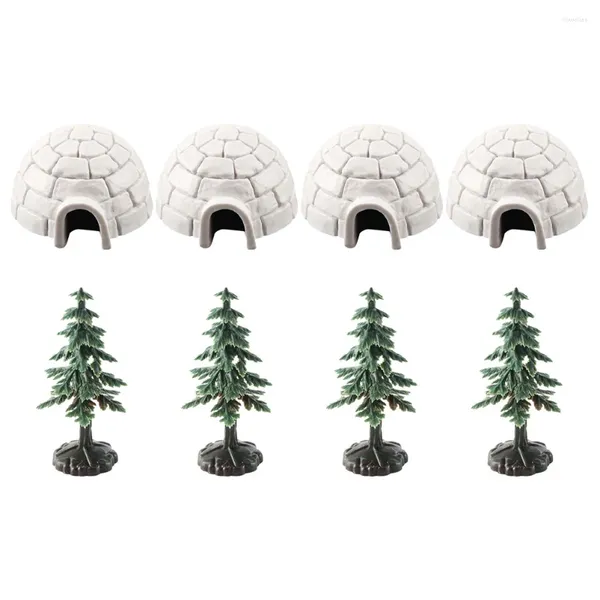 Decoraciones de jardín Modelo de iglú Mini árboles de Navidad Simulado Casa de Hielo Modelos de Adornos Decoración de Navidad Figuras Decoración Decorativa Artesanía