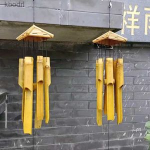 Décorations de jardin Carillons éoliens japonais manivelle en bambou carillons éoliens porte-bonheur Vintage extérieur jardin Patio décoratif balcon suspendus ornements paysage YQ240116