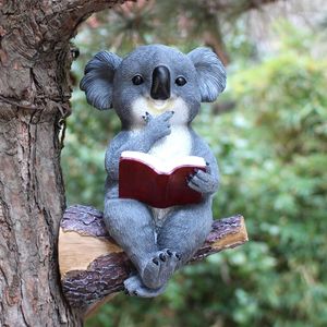 Gardendecoraties Koala Solar Light hanglamp Creative Resin Simulation Animal Tree Hanging Landscape ornamenten