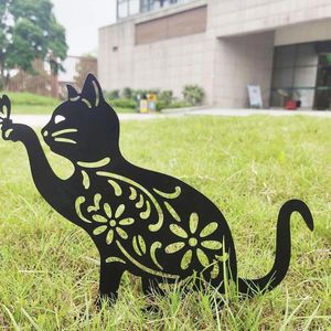 Décorations de jardin Grande poule Noir Chaton Silhouette Décor Poulet Non-métal pour ornements de jardinage Acrylique Cour Art Jardin Pelouse Dec