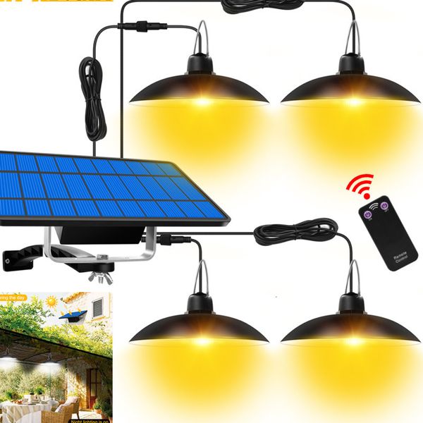 Décorations de jardin LED lampes suspendues solaires 1 2 3 4 têtes lampe suspendue extérieure intérieure pour porte garage patio balcon IP65 étanche 230520