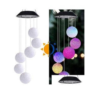 Décorations de jardin LED Guirlandes solaires Papillon Libellule pour la fête de Noël en plein air Love Hearts Ball Lampe Drop Livraison Home Patio OTCRC