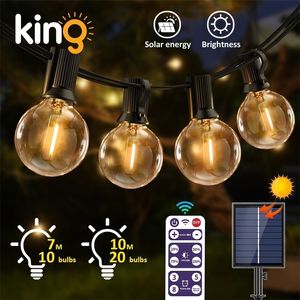 Garden Decorations LED's G40 Solar String Lights Outdoor Patio aangedreven waterdichte bol hangen met verbrijzelde kerst 221116