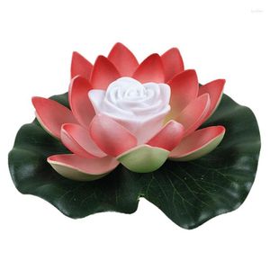 Décorations De Jardin Lotus Flottant Piscine Lumières LED Lampe À Piles Étanche Veilleuse Pour Étang Et À Piles