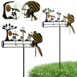 Décorations de jardin Lovely Bee Whirligig Wind Spinner 3D SCULPTURE DE SCULPTURE PULIÉTÉ Jouet pour la pelouse de cour pour décoration