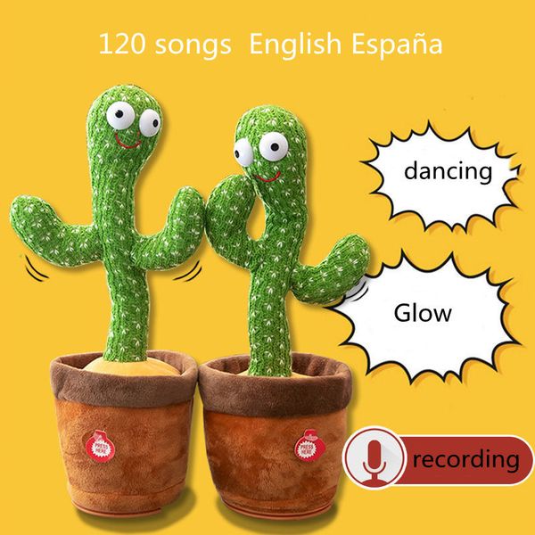 Decoraciones de jardín Encantador juguete parlante Bailando Cactus Muñeca Hablar Hablar Grabación de sonido Repetir Kawaii Juguetes Niños Niños Educación Regalo 230621