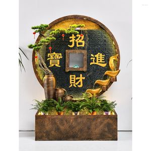 Decoraciones de jardín Suerte y tesoro Cortina de agua Pared Correr Piso Decoración Estilo chino Oficina Porche Pantalla Partición