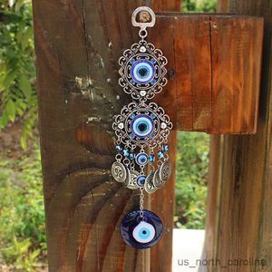 Tuin Decoraties Lucky Eye Glas Blue Eye Muur Opknoping Decoratie Windgong Opknoping Ornament Amuletten Lucky Blessing Gift R230613