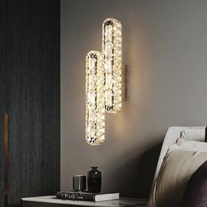 Tuindecoratie Luxe moderne ovale LED-kristallen wandlamp AC 90-260V voor woonkamer slaapkamer decoratie binnenverlichtingsarmaturen woondecoratie 231017