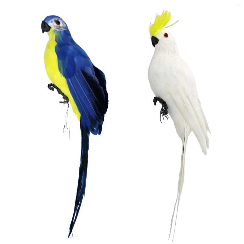 Garden Decorations Macaw Artificial Birds Model Sculpture For Porch Pathway Wall Tree Ornament