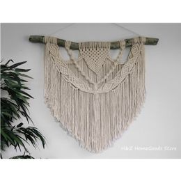 Décorations de jardin Macramé Tenture murale Boho Decor Bohème Fibre Art Moderne al Home Beach House Style Sud-Ouest Minimaliste Fil Tapisserie 230511