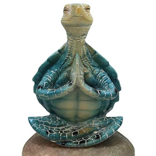 Décorations de jardin Méditation Figurine Tranquillité Statue de jardin Méditation Tortue de mer Sculptures pour Collection Yoga Pose Statue Décoration de la maison 221126