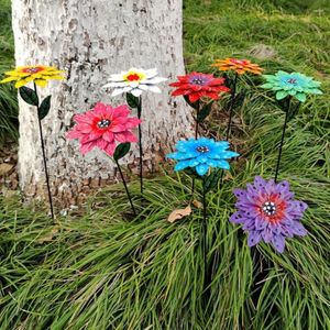 Garden Decoraties Metaal Daglily Bloem Stake Floral Decor Outdoor Yard Art Plant Stick Patio
