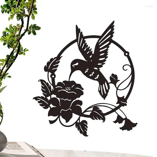 Décorations de jardin Décor en métal Coloré Mur Silhouette Moderne Sculptures d'art d'oiseau pour la décoration extérieure Cour
