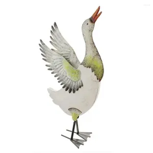 Tuindecoratie Metalen Beeldje Schattig Eend Standbeeld Achtertuin Vijver Eenden Decor Vogel Sculptuur Binnen Buiten Tuin Gazon Ornament