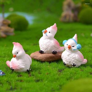 Garden Decoraties Mini Home Accessories Scene Decoratie Cute Bird WHIT Oortelefoon Dop Model Fairy Micro Landscape Animal speelgoed