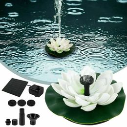 Décorations de jardin Mini Lotus Solaire Fontaine d'eau Étang Décoration Cascade Extérieure Bain d'oiseau Alimenté Flottant 231216