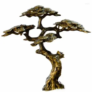 Décorations de jardin Mini Welcome Pine Miniature Figurine Cuivre Petit Faux Arbre Décor pour Bonsai Statues Paysage