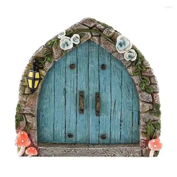 Décorations de jardin Miniature Fée Porte Maison Creative Yard Art Mini Arch Fenêtre Souris Trou Décoration Sculpture Extérieure Elf Craft Décor