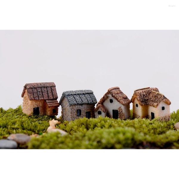 Décorations De Jardin Miniature Maison Fée Micro Mini Village Paysage Accessoires Ornements Pour Maisons Diy Statues Cottage Figurines Cabane