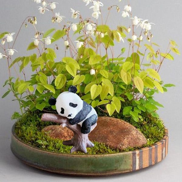 Decoraciones de jardín Moderna Panda Estatuilla Creativa Micro Paisaje Decoración Escultura Animal Para Maceta De Escritorio Maceta Patio Terrario Patio