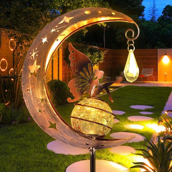 Décorations de jardin Moon Fairy Solar Light Papitaliers extérieurs