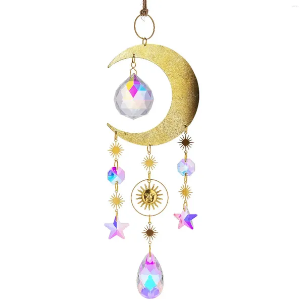 Décorations de jardin Moon Rainbow Crystal Bright Light-Patching Shine Pendentif for Christmas Housebarming Gift