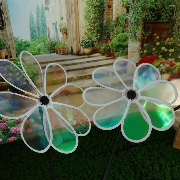 Decoraciones de jardín Multifuncional Ocho Hoja Color Película Molino de viento Pájaro Repelente Reflectante Cambio Kindergarten Niños Regalos